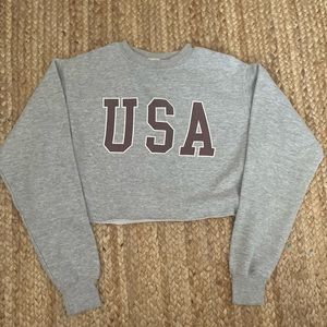Cropped brandy melville usa sweatshirt